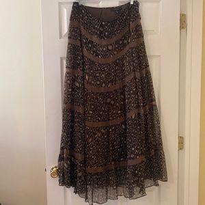Laundry by Shelly Segal. Size 10. Layered brown pattern skirt. Like new.